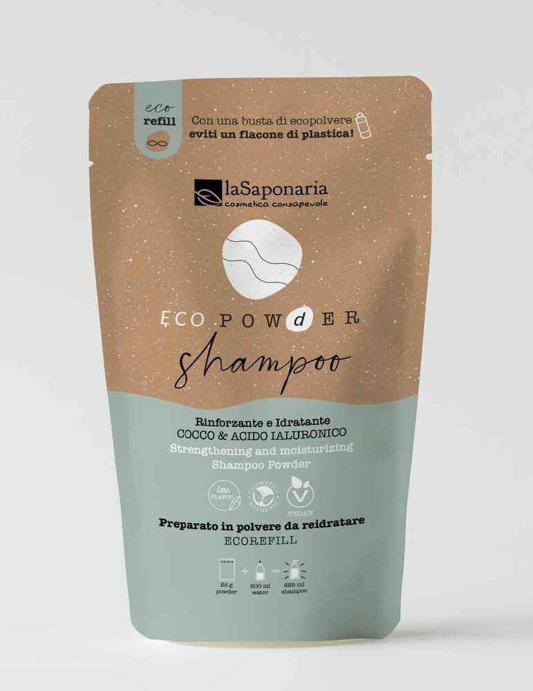 Shampoo in polvere rinforzante e idratante